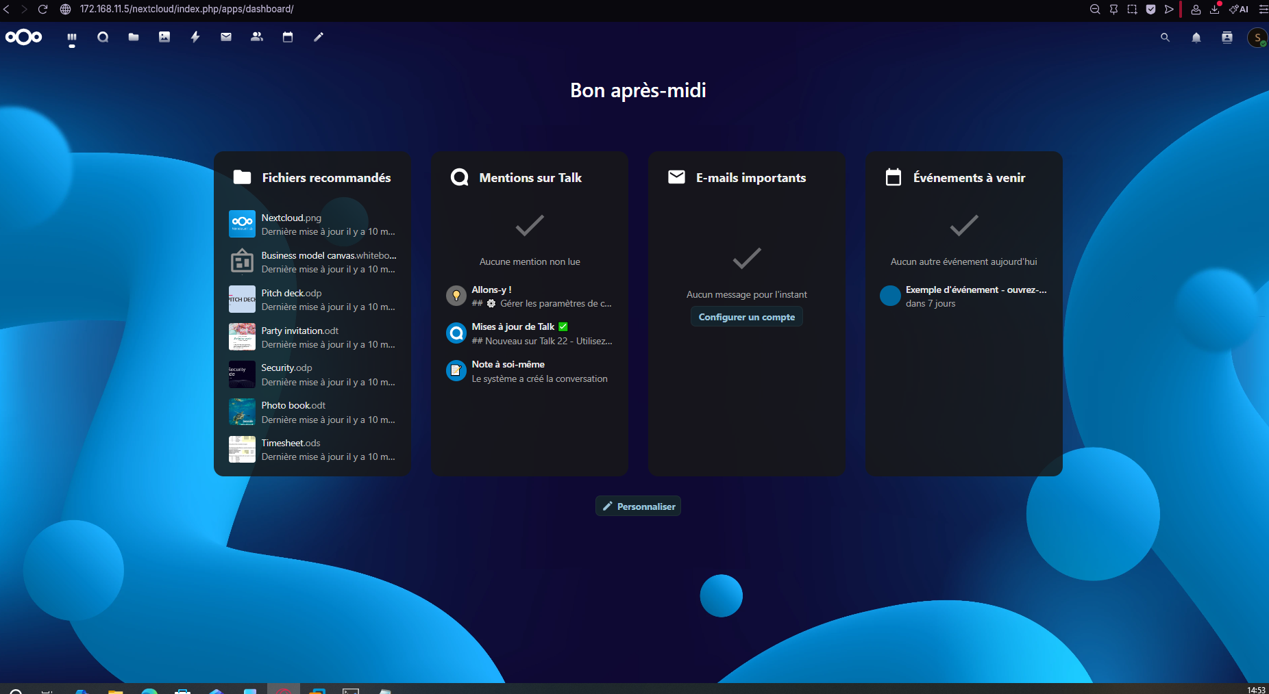 Interface Nextcloud